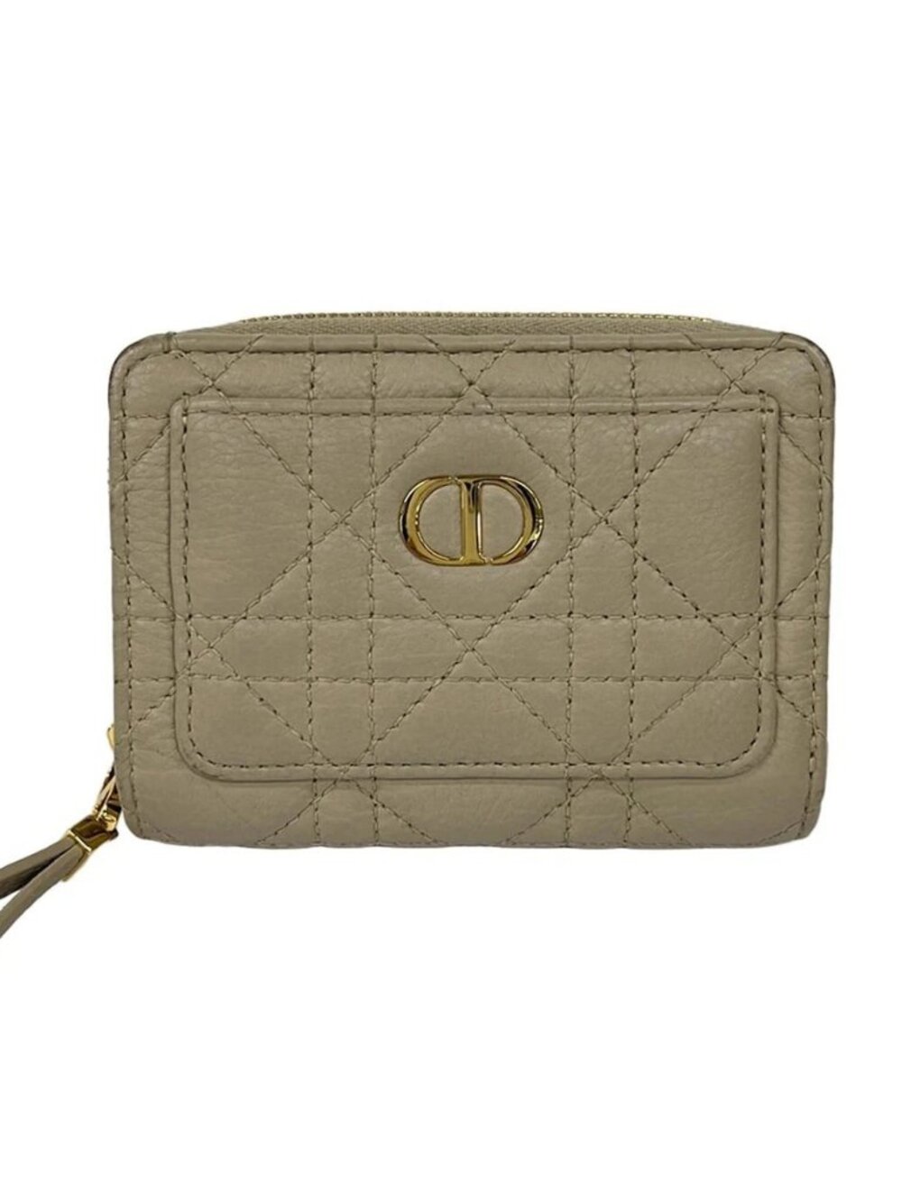 DIOR/ChristianDior Dior Caro - Beige Leather Bifold Wallet - Picture 1 of 8